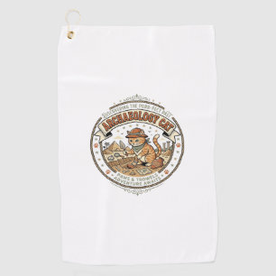 Archaeology Cat Archaeology Cat Vintage Vector Art Golf Towel