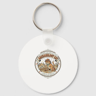 Archaeology Cat Archaeology Cat Vintage Vector Art Key Ring