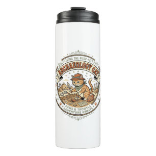 Archaeology Cat Archaeology Cat Vintage Vector Art Thermal Tumbler