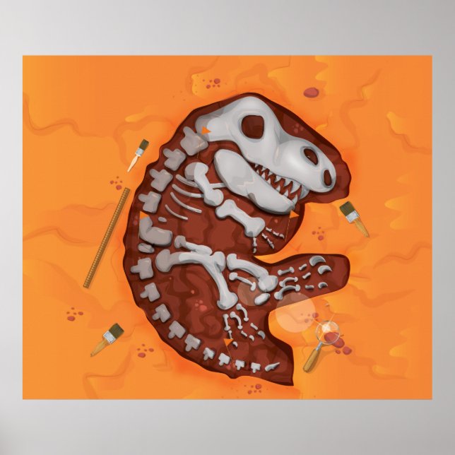 Archaeology Dinosaur Bones Dig Poster (Front)