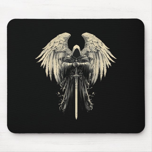 Archangel Gabriel Christian Angel Catholic Warrior Mouse Pad (Front)