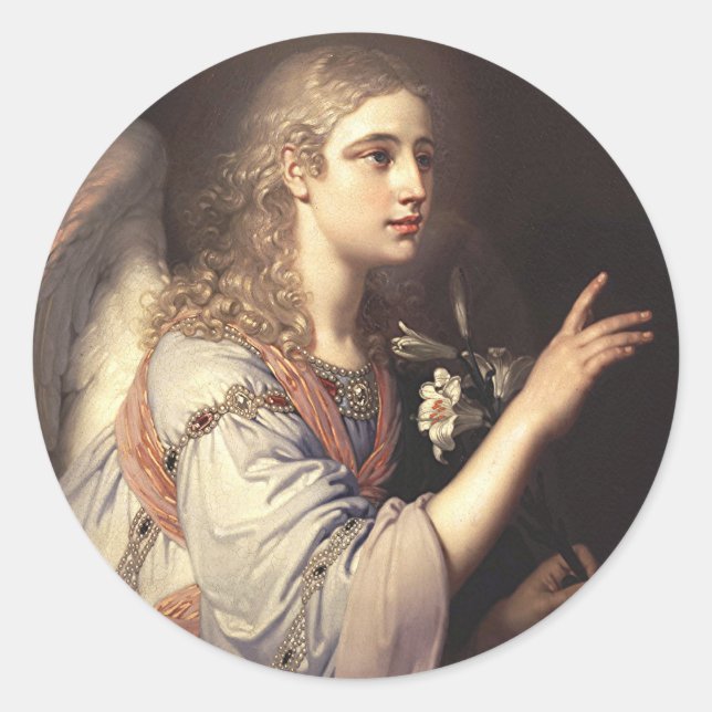 Archangel Gabriel from the Annunciation Classic Round Sticker (Front)