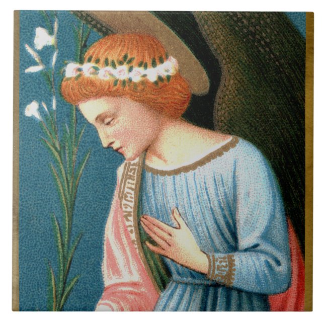 Archangel Gabriel, Lippi’s Annunciation (Detail) Tile (Front)