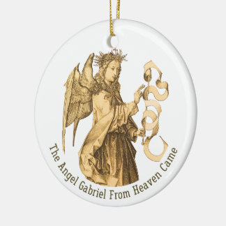 Archangel Gabriel Renaissance Art Gold Silver Ceramic Tree Decoration