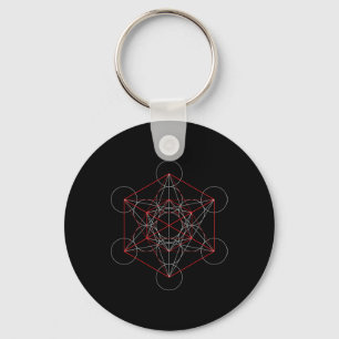 Archangel Metatrons Cube Sacred Geometry Spiritual Key Ring
