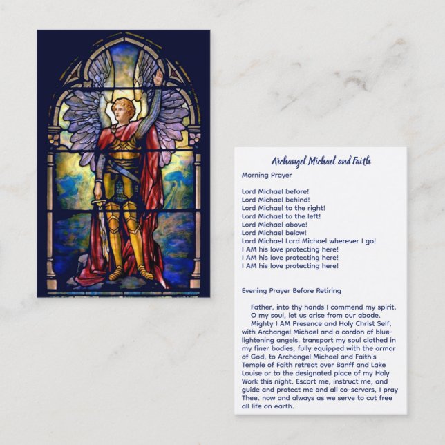 Archangel Michael and Faith Business Card (Front/Back)