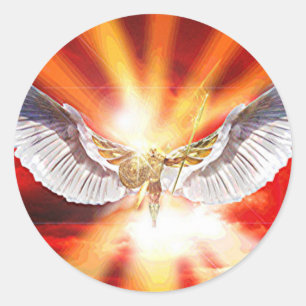 Archangel Michael Classic Round Sticker