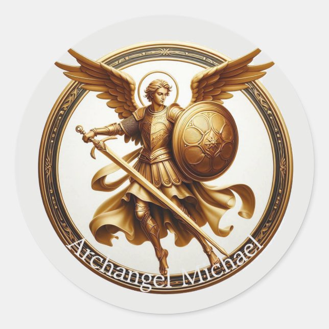 Archangel Michael Classic Round Sticker (Front)