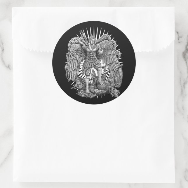 Archangel Michael Classic Round Sticker (Bag)