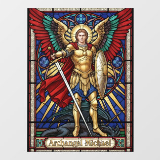 Archangel Michael - Colorful Stained Glass Angel