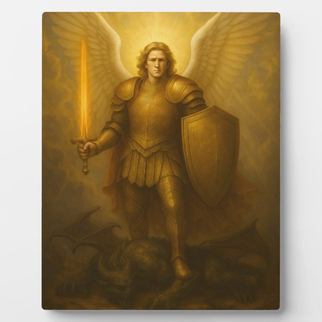 Archangel Michael – Divine Protector of Light Plaque (Front)