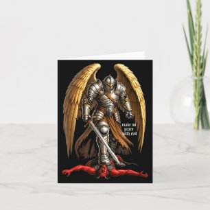 Archangel Michael Faith Design Make No Peace With  Card