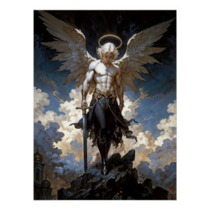 Archangel Michael Fantasy Illustration Poster