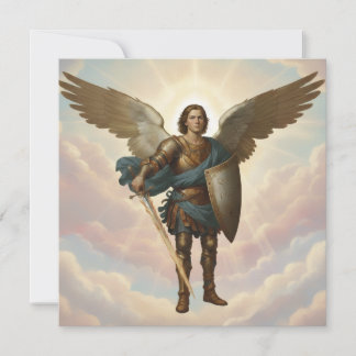 Archangel Michael Painting Angel Michael Holiday Card