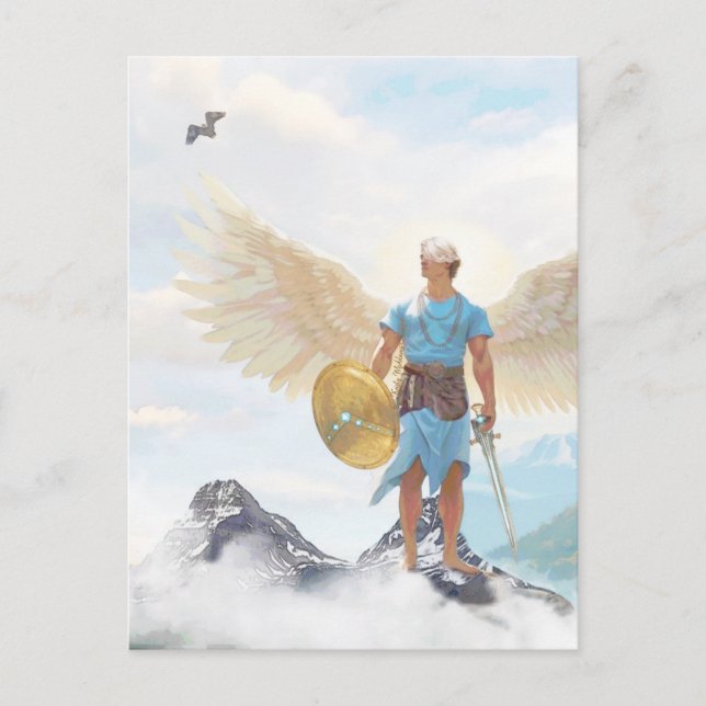 Archangel Michael Protection Courage Angel Note Postcard (Front)