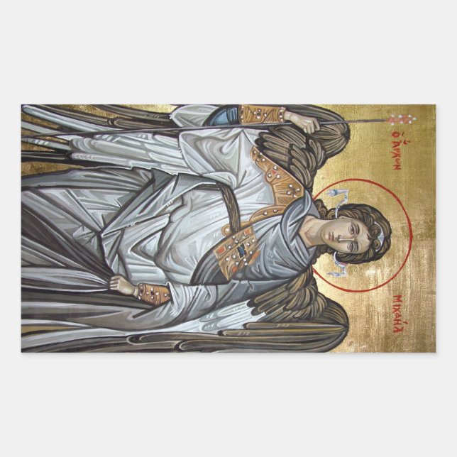 Archangel Michael Rectangular Sticker (Front)