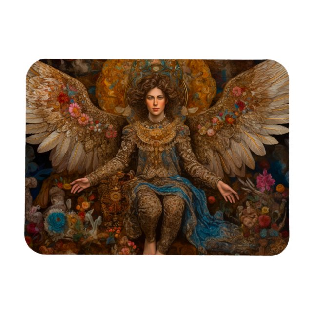 Archangel Michael sitting on a throne  Magnet (Horizontal)
