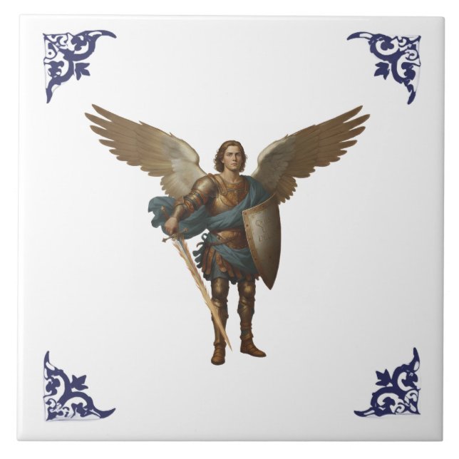 Archangel Michael Statue Angel Michael Tile (Front)