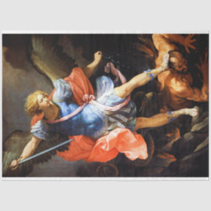 Archangel Michael tramples Satan, Guido Reni Tissue Paper