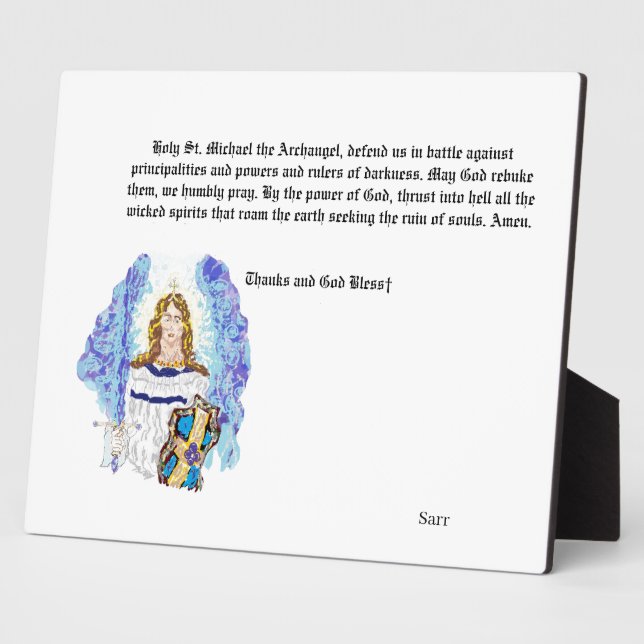  Archangel Micheal iwith Prayer Plaque (Side)