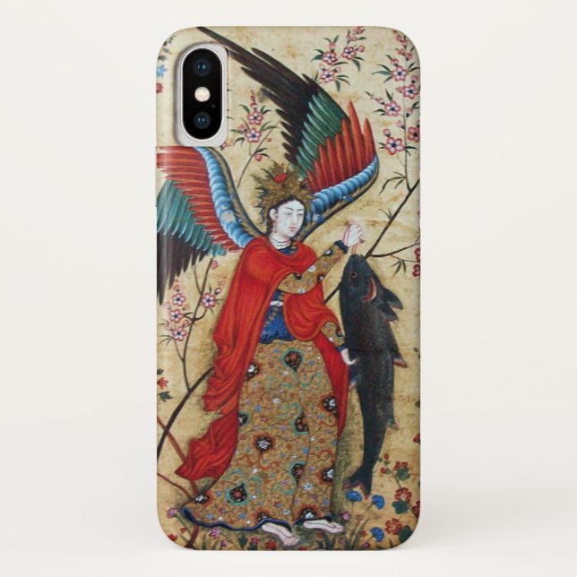ARCHANGEL RAPHAEL AND FISH PARCHMENT Case-Mate iPhone CASE (Back)