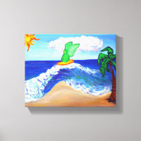 ​Archangel Raphael Surfing Wrapped Canvas Art