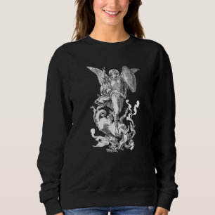 Archangel Saint Michael Fighting The Dragon Cathol Sweatshirt