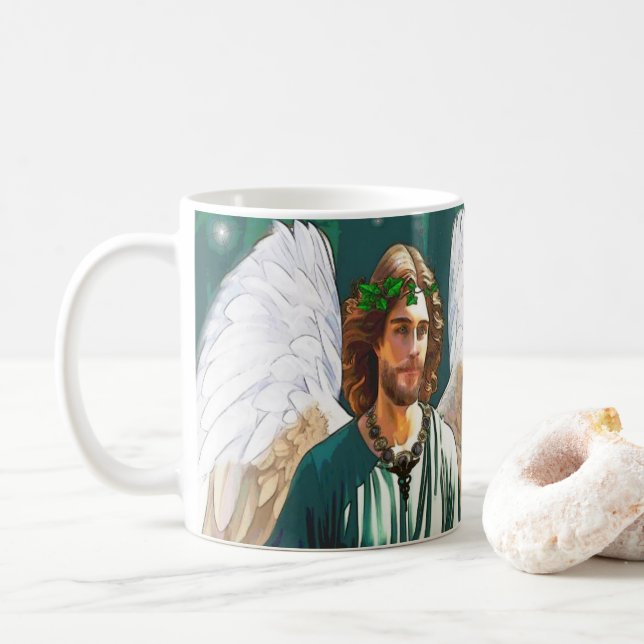 Archangel Saint Raphael Healing Angel Prayer Gift Coffee Mug (With Donut)