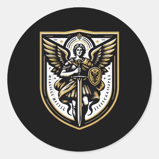 Archangel St Michael Christian  Classic Round Sticker (Front)