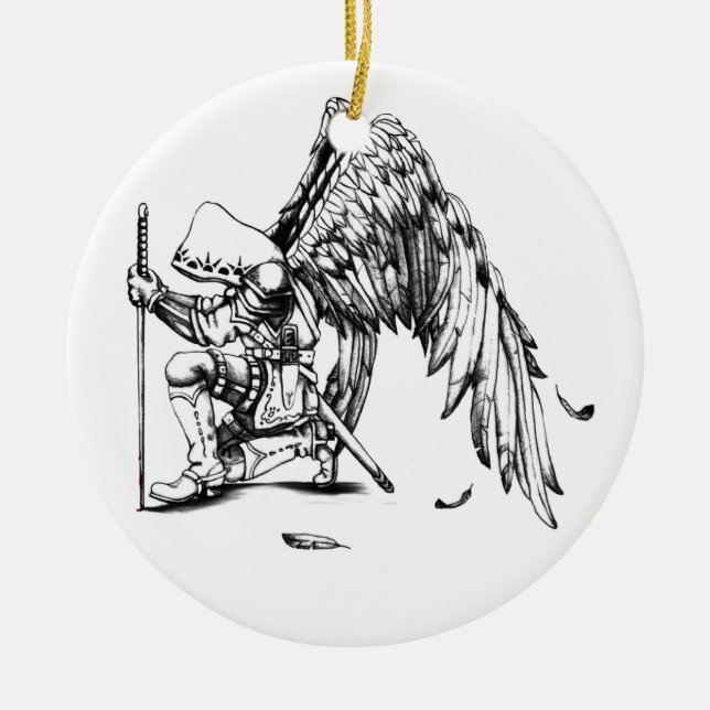 ArchAngel Warrior Ceramic Tree Decoration (Front)