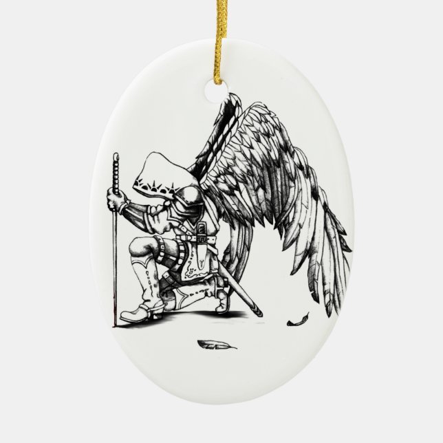 ArchAngel Warrior Ceramic Tree Decoration (Front)