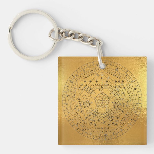 Archangels Seal, God Seal, Sigillum Dei Aemeth  Key Ring (Front)