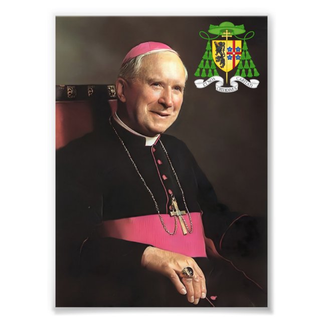 Archbishop Marciel Lefebvre with coat of arms Photo Print (Front)