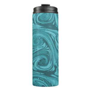 Arched and curved backdrop in tones of turquoise,  thermal tumbler