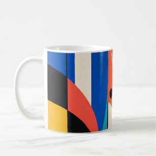 Arched Blue Pink Modernist Abstract Coffee Mug