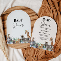 Arched Boys Blue Floral Safari Baby Shower 