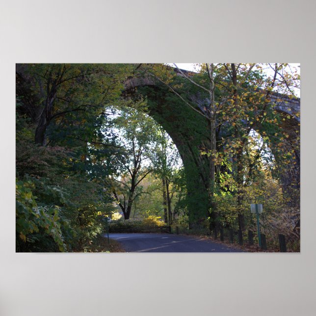 Arched Bridge in Park Poster (Front)