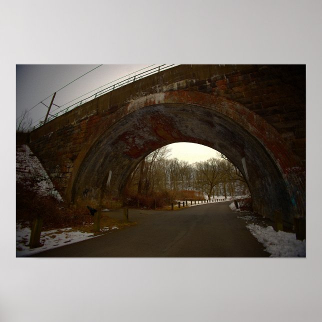 Arched Bridge in Winter Poster (Front)