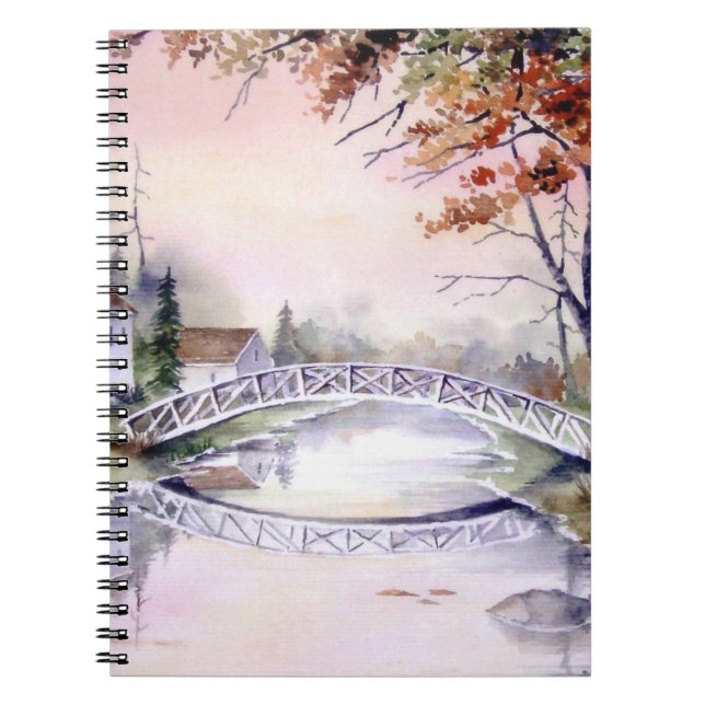 Arched Bridge Watercolor Painting Notebook (Front)