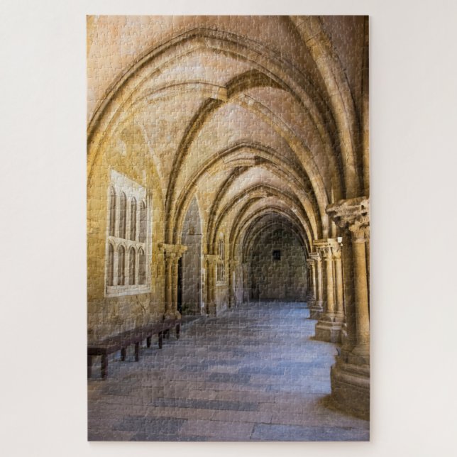 Arched Cathedral Cloister Hallway Jigsaw Puzzle (Vertical)