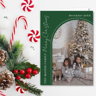 Arched festive Photo Family Christmas Card