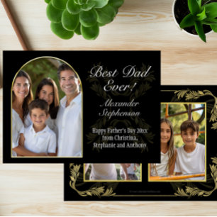 Arched Frame Best Dad Ever Fathers Day 3 Photo Card