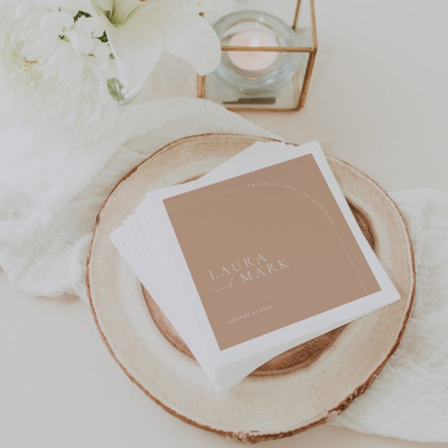 Arched Modern Minimalist Cheers Script Wedding  Napkin (Creator Uploaded)