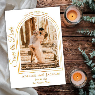 Arched Photo Elegant Script Save the Date