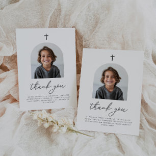 Arched Photo First Communion Boy Thank You