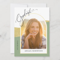 Arched Photos Sage Green & Gold Graduation Party