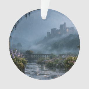 Arched Terrace Castle Morning Mist Ornament