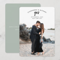 Arched Text Photo Sage Green Wedding Save the Date