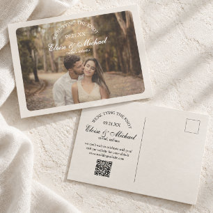 Arched Typography Tying the Knot Save the Date Announcement Postcard
