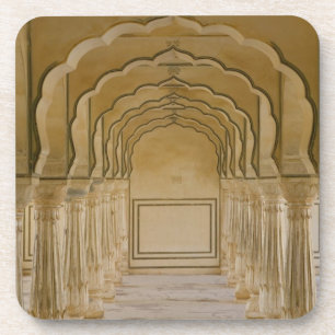 Arched walkway with columns inside Amber Palace, Coaster